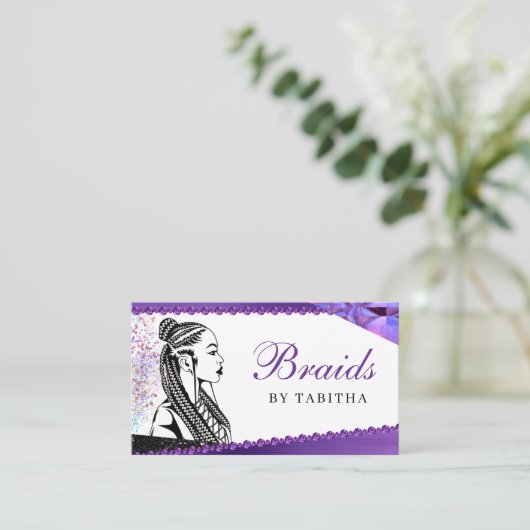 グリッターグラム抽象芸術モダンヘアブレイディングサロンB 名刺 (スタンド正面)