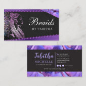 グリッターグラム抽象芸術モダン編みサロン 名刺 (正面/裏面)