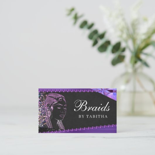 グリッターグラム抽象芸術モダン編みサロン 名刺 (スタンド正面)