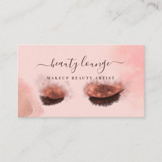 グリッターグラム美しいメイクアップアーティストまつげとリップ 名刺 (正面)
