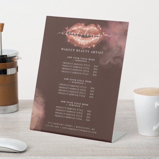 グリッターグラム美しいメイクアップアーティストサービス一覧 台座サイン (インサイチュ)