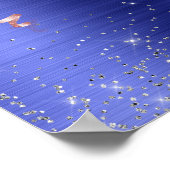 グリッターグラム50と素晴らしいブルーディスコボール ポスター (角)