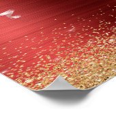 グリッターグラム50と素晴らしいレッドディスコボール ポスター (角)