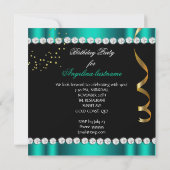 グリッターグラモールナイトジェード金ゴールドブラックパーティー2 招待状 (裏面)