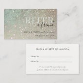 グリッターグリーンピンクアクアきらめくフレンド参照 名刺 (正面/裏面)