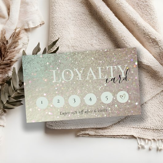 グリッターグリーンピンクアクアS 6パンチロイヤリティ 名刺