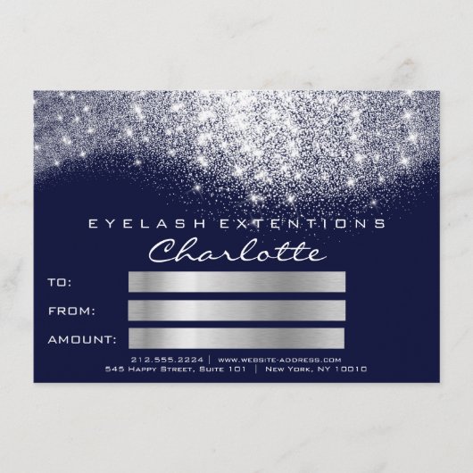 グリッターグレーシルバーブルーネイビー証明書ギフト (正面)