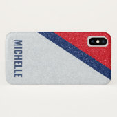 グリッターグレーシルバーレッドネイビー|レディガーリーーボス Case-Mate iPhoneケース (裏面(横))