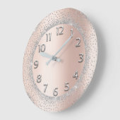 グリッターグレーバラ金ゴールドナンバーズ赤面美しいルクス ラージ壁時計 (傾斜)