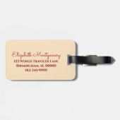 グリッターコガーリーーラルオレンジ《写真》ぼけ味イニシャルモノグラム ラゲッジタグ (裏面横)