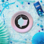 グリッターコットンキャンディバースデーパーティピンクブルー ペーパープレート (パーティー)