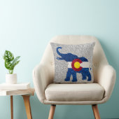 グリッターコロラド州旗エレファントスクエアピロー クッション (椅子)