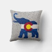 グリッターコロラド州旗エレファントスクエアピロー クッション (裏面)