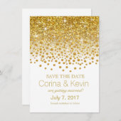 グリッターコンフェッティシャワー Save the Date ゴールド ホワイト セーブザデート (正面/裏面)