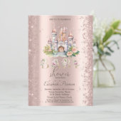 グリッターコンフェッティ フラワーローズキャッスル ベビーシャワー 招待状 (スタンド正面)