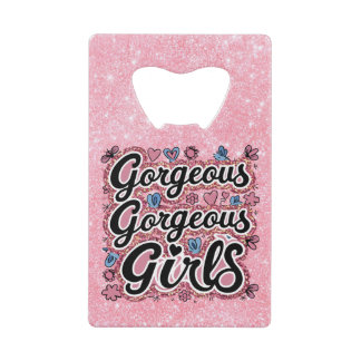 グリッターゴージャスな女の子ドードル クレジットカード栓抜き