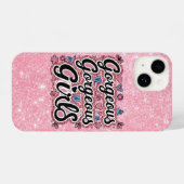 グリッターゴージャスな女の子ドードル iPhoneケース (裏面横)