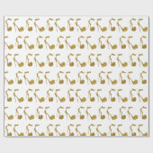 グリッターゴールデンハイヒールシューズ ラッピングペーパー (フラット)