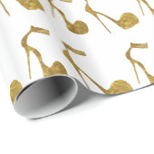 グリッターゴールデンハイヒールシューズ ラッピングペーパー (ロールコーナー)