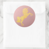 グリッターゴールデンマジカルユニコーンオンバラ金ゴールド ラウンドシール (バッグ)