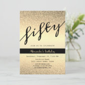 グリッターゴールド 50歳の誕生日 招待状 (スタンド正面)