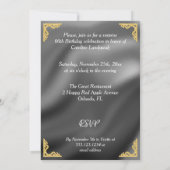 グリッターサプライズ誕生日パープルオレンジゼブラ 招待状 (裏面)