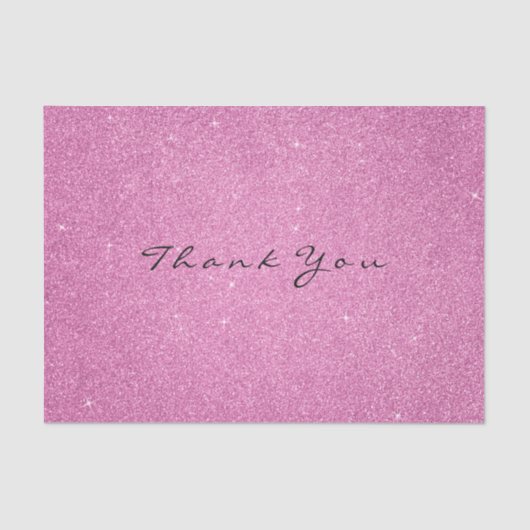 グリッターサンキューユー明るい赤紫色ピンクローズフェイスホワイト 薄葉紙 (正面)
