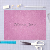 グリッターサンキューユー明るい赤紫色ピンクローズフェイスホワイト 薄葉紙 (クラフト)