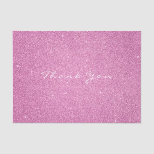グリッターサンキューユー明るい赤紫色ピンクローズフェイスホワイト 薄葉紙 (正面)