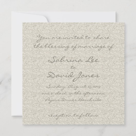 グリッターサンディビーチ結婚式招待状 招待状 (裏面)