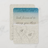 グリッターサンディビーチ結婚式rsvp 出欠カード (正面/裏面)