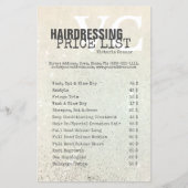 グリッターサンドヘアケアサービス価格表フライヤー チラシ (正面)