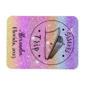 グリッターシスターパーソナライズされたズクルーズキャビン マグネット (横)