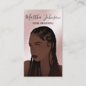 グリッターシックAfroアメリカの組み組みQRコード 名刺 (正面)