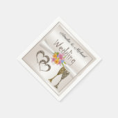 グリッターシャインシークイングラスシャンパンハートパーズ スタンダードカクテルナプキン (角)