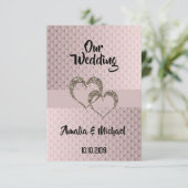 グリッターシャインシークイン二ハートの愛結婚パーソ 招待状 (スタンド正面)