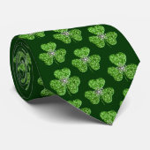 グリッターシャムロックとフラワーネクタイ ネクタイ (ロール)