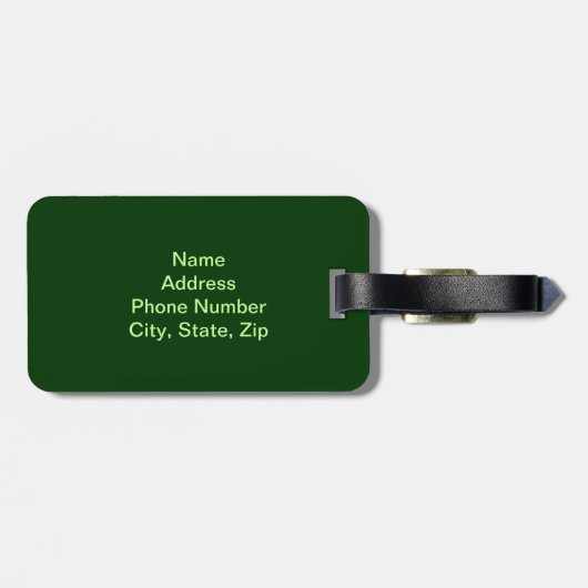 グリッターシャムロックとフラワーラゲージタグ ラゲッジタグ (裏面横)