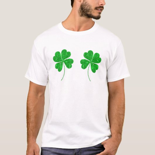 グリッターシャムロックビキおもしろいニアダルトSt patricksダ Tシャツ (正面)