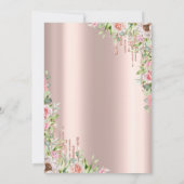 グリッターシャンパングラスバラバラ金ゴールド 招待状 (裏面)