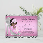 グリッターシューズ&ベビーガールベビーシャワー招待状 招待状 (スタンド正面)
