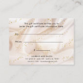 グリッターシルクサテン金ゴールドギフト券 名刺 (裏面)