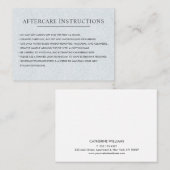 グリッターシルバーのまつげ眉のアフターケアの指示 名刺 (正面/裏面)