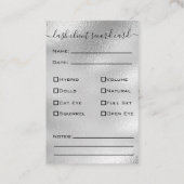 グリッターシルバーまつげ拡張クライアントレコード 名刺 (裏面)