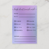 グリッターシルバーまつげ拡張クライアントレコード 名刺 (裏面)