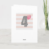 グリッターシルバーアンドピンク4歳の誕生日 カード (裏面)