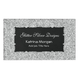グリッターシルバーエレガンスネームタグ 名札