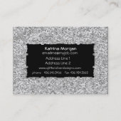 グリッターシルバーエレガンスビジネスカード 名刺 (裏面)