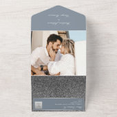 グリッターシルバーエレガントウィンターウェディング オールインワン招待状 (外側)