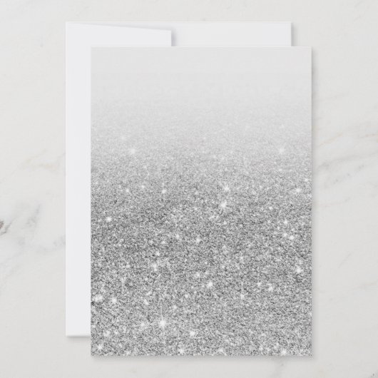 グリッターシルバークラウンキンセアニェラ15誕生日 招待状 (裏面)